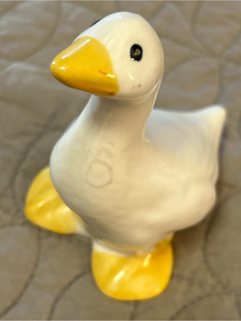 Vintage 1985 Enesco Ceramic White Goose Figurine Cottagecore